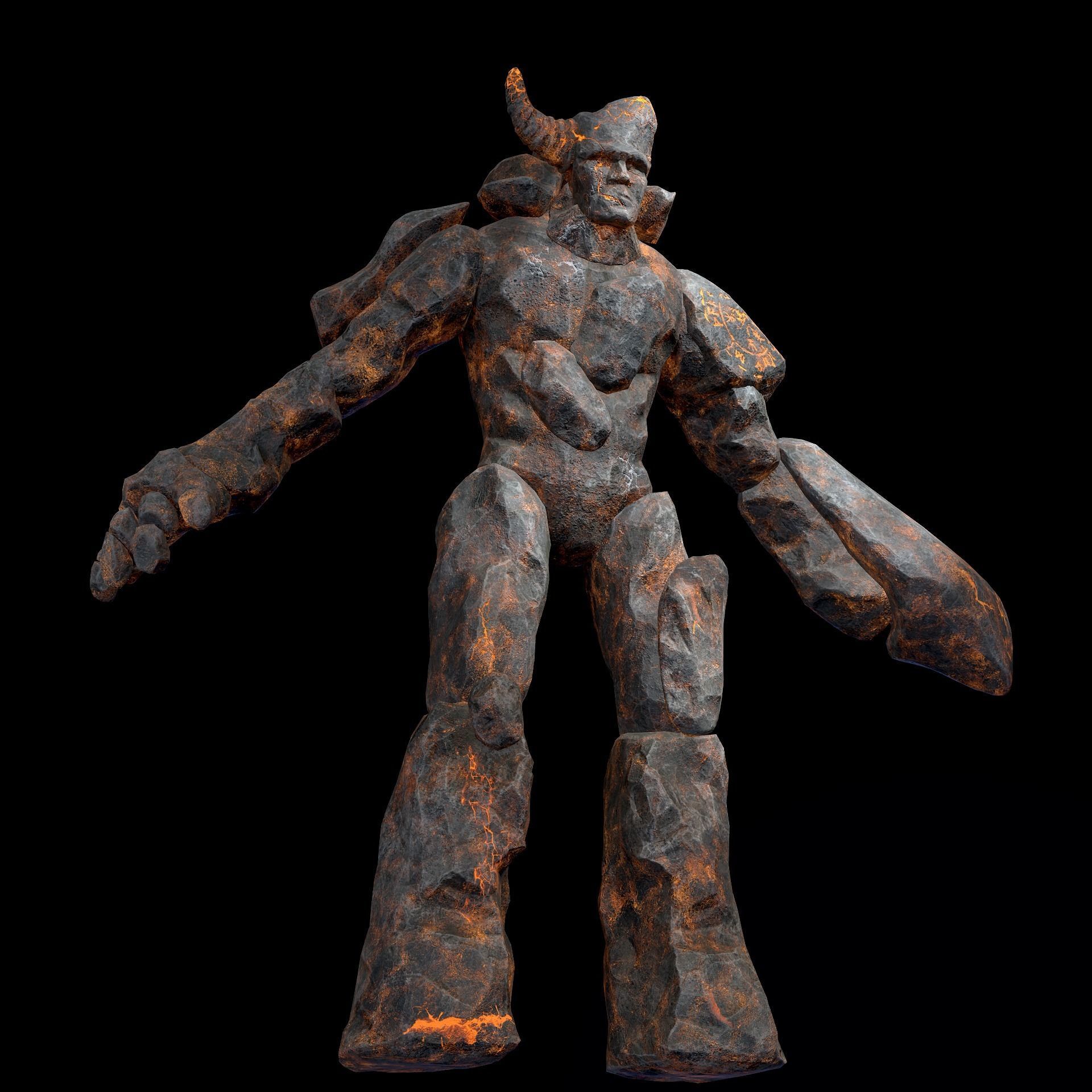 Elemental Golems Low-poly 3D model_35