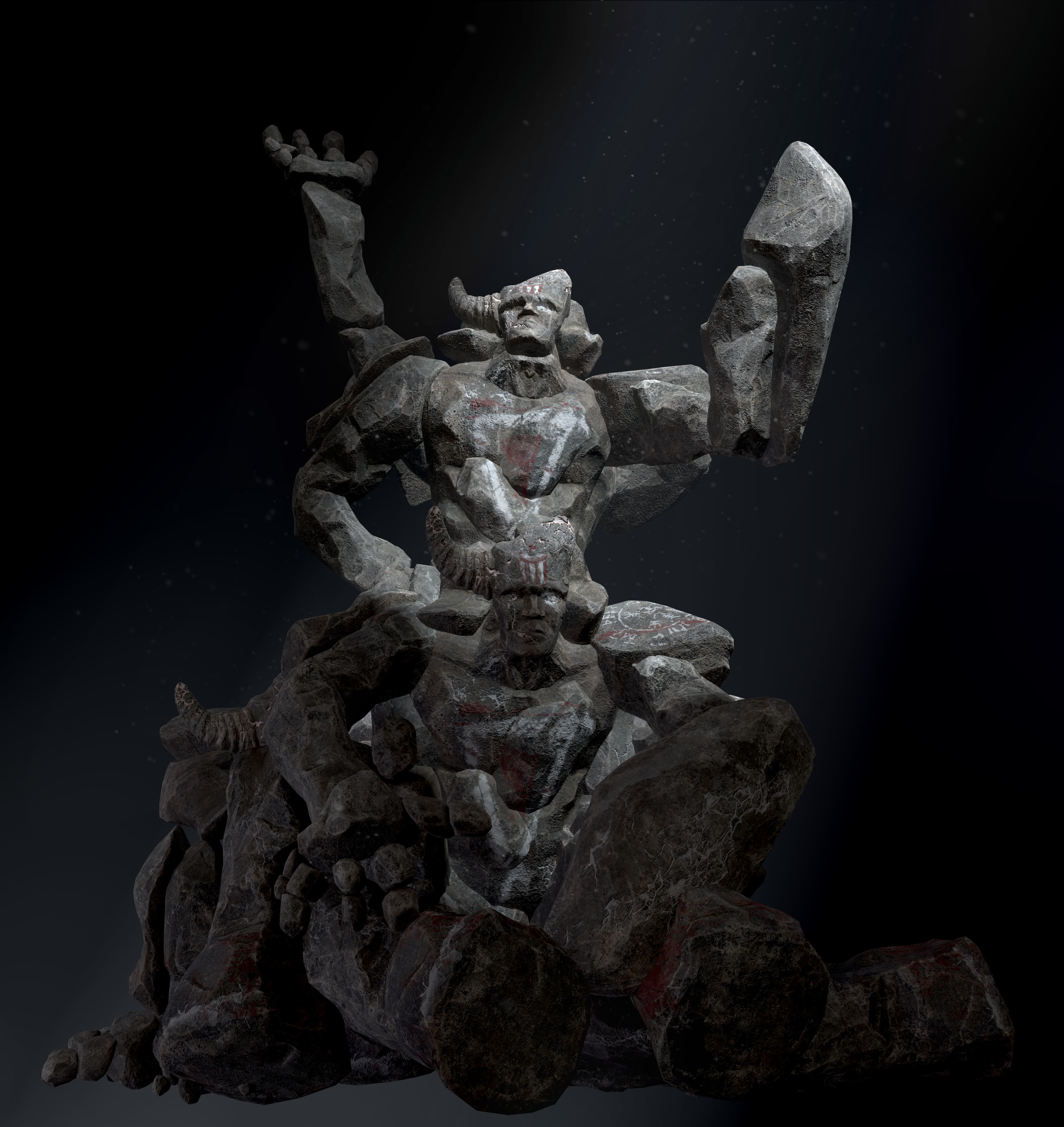 Elemental Golems Low-poly 3D model_3