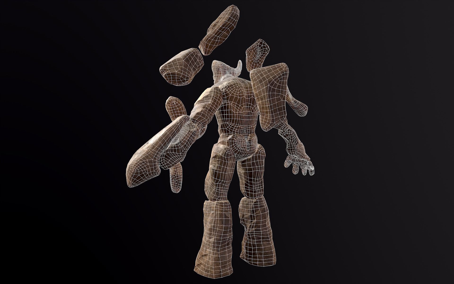 Elemental Golems Low-poly 3D model_32