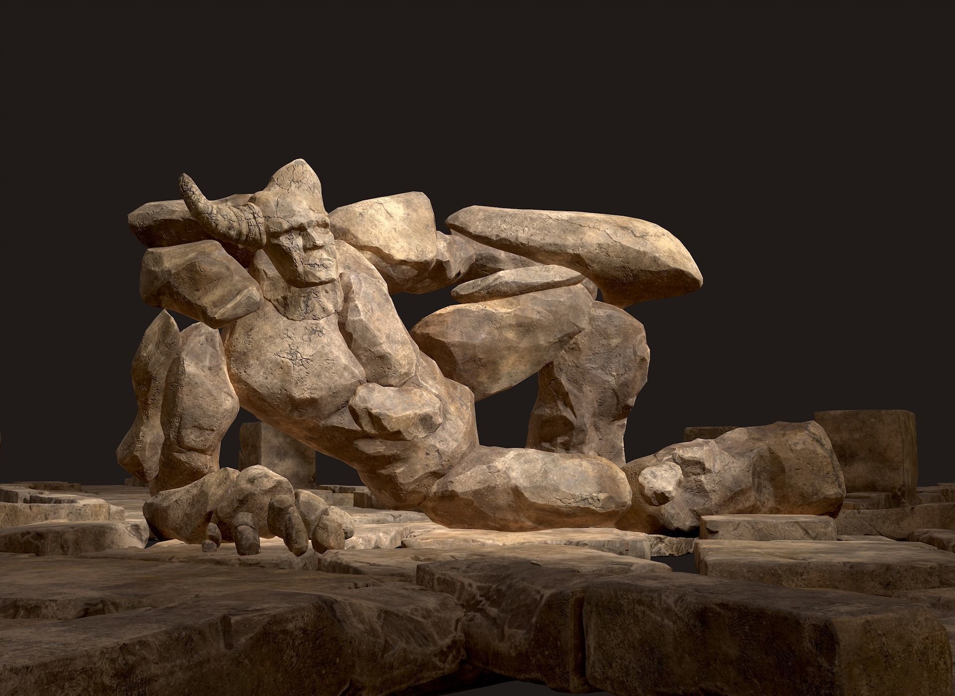 Elemental Golems Low-poly 3D model_10