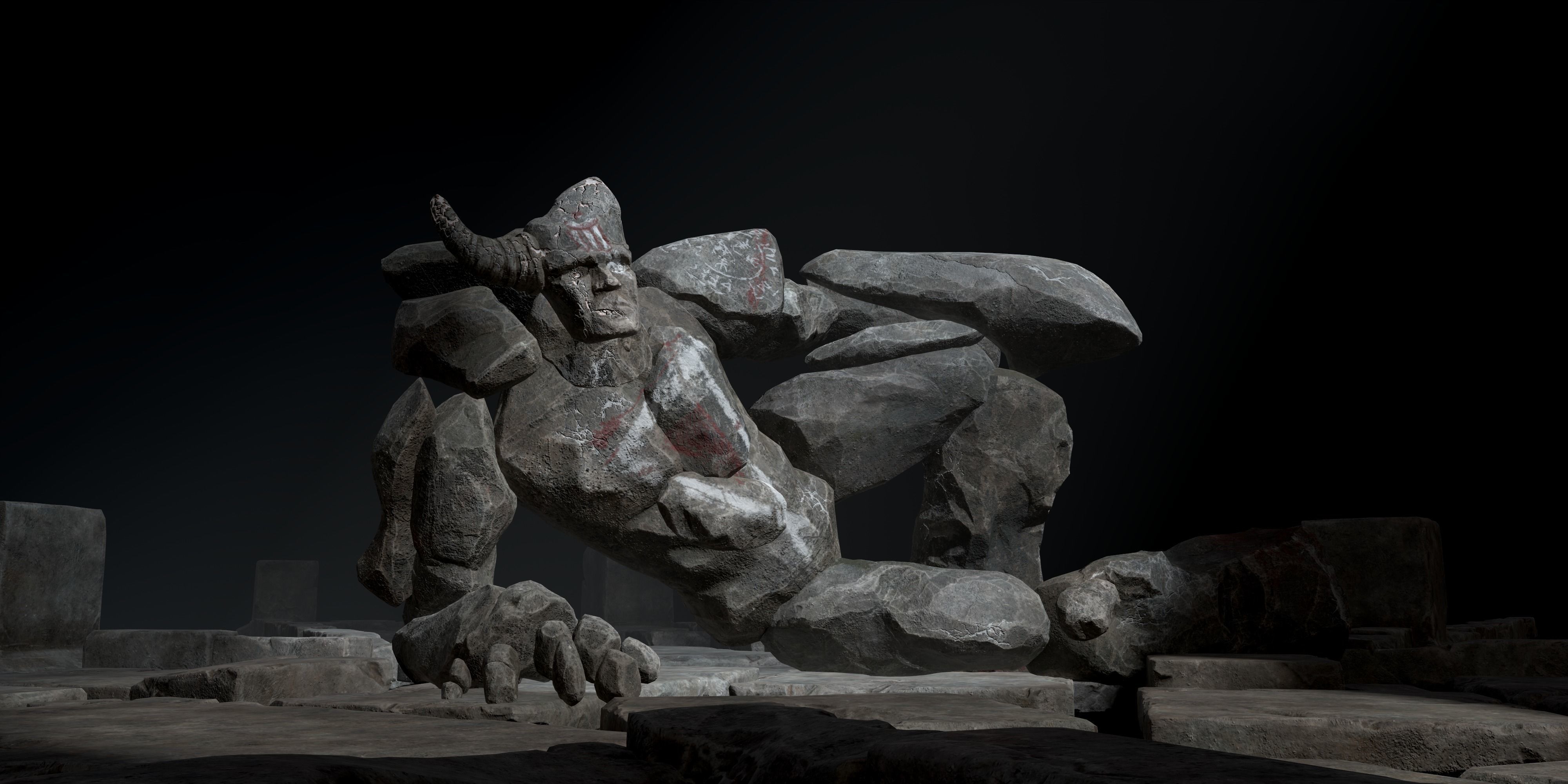 Elemental Golems Low-poly 3D model_17