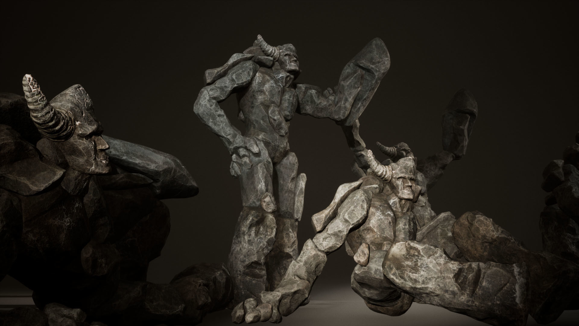 Elemental Golems Low-poly 3D model_18