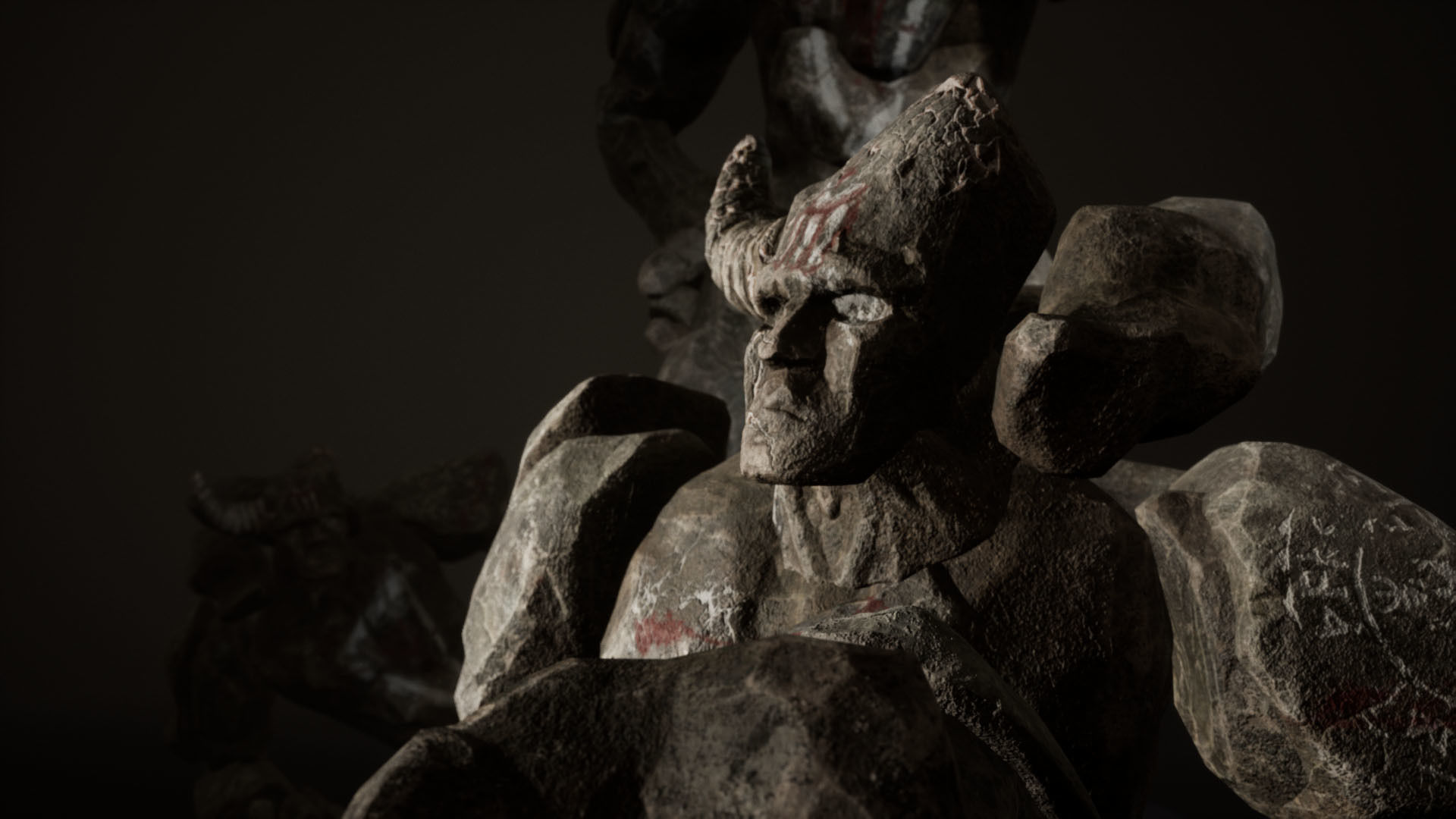 Elemental Golems Low-poly 3D model_7