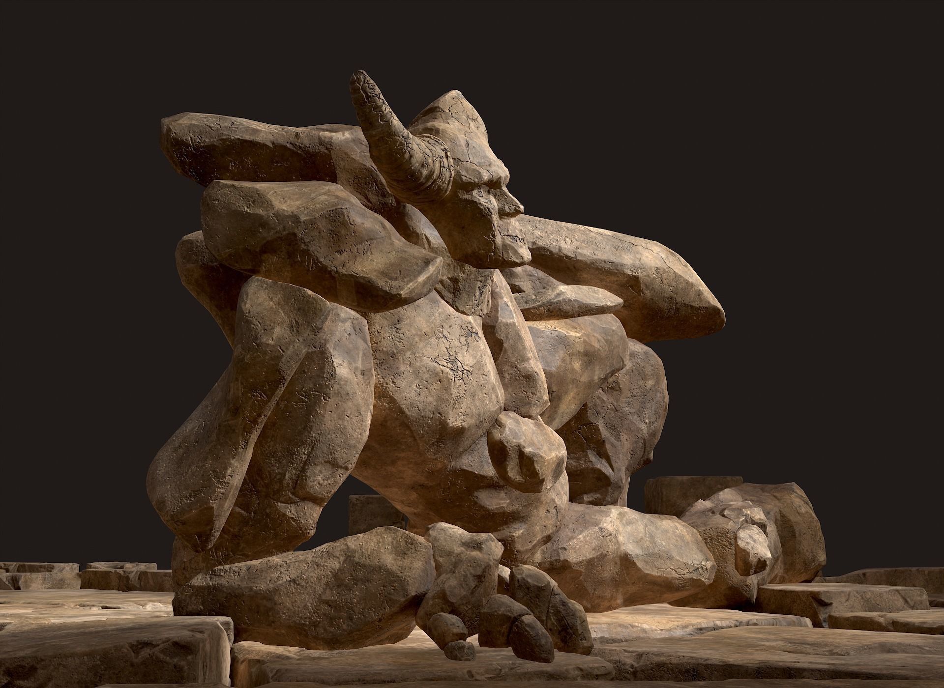 Elemental Golems Low-poly 3D model_23