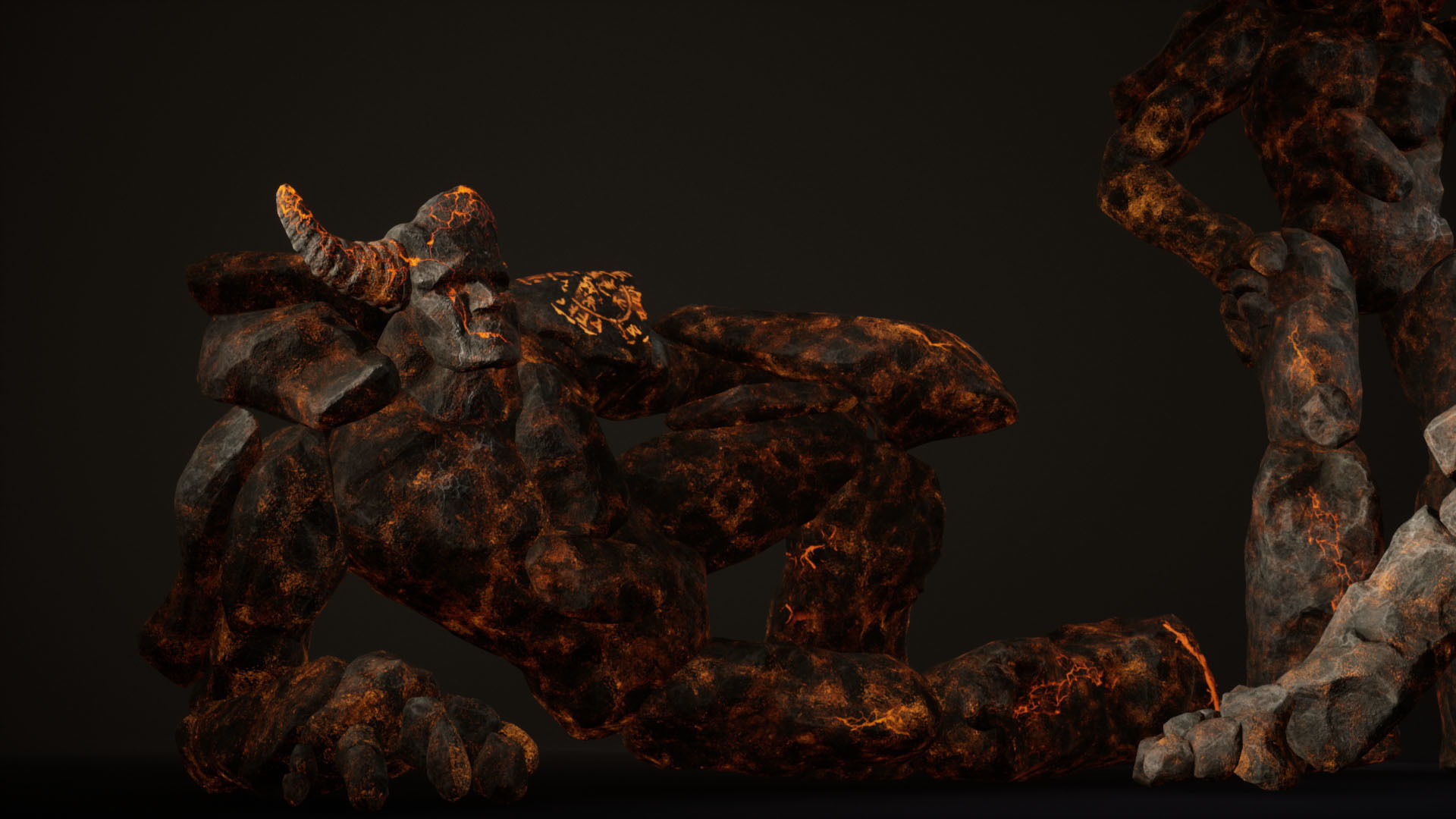 Elemental Golems Low-poly 3D model_8