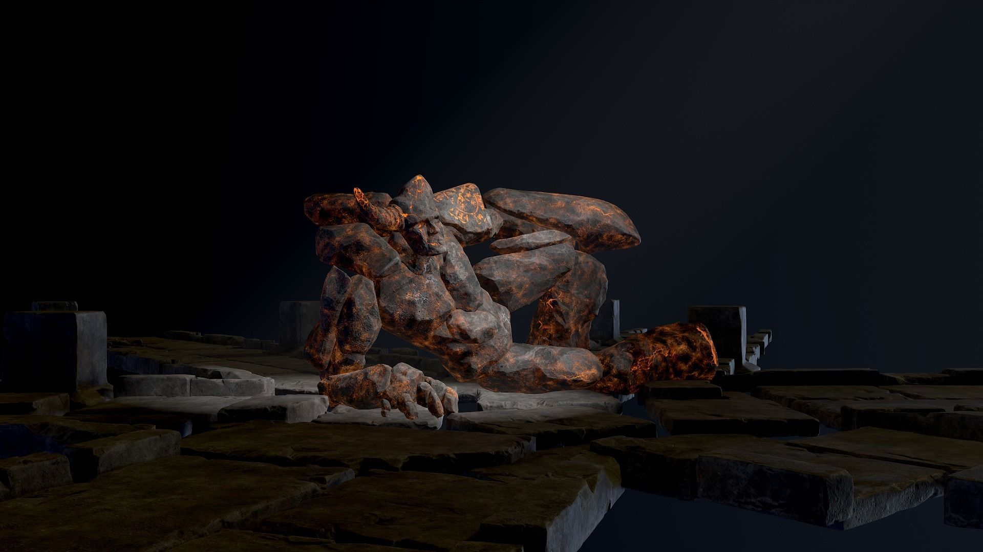 Elemental Golems Low-poly 3D model_20