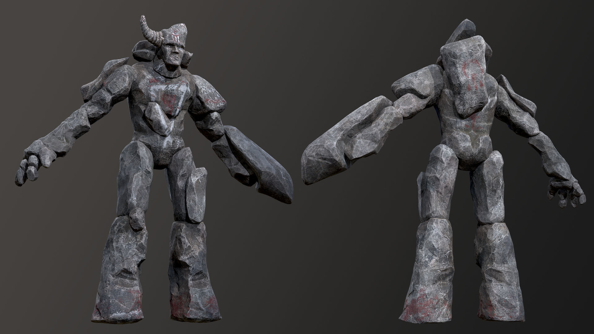 Elemental Golems Low-poly 3D model_41