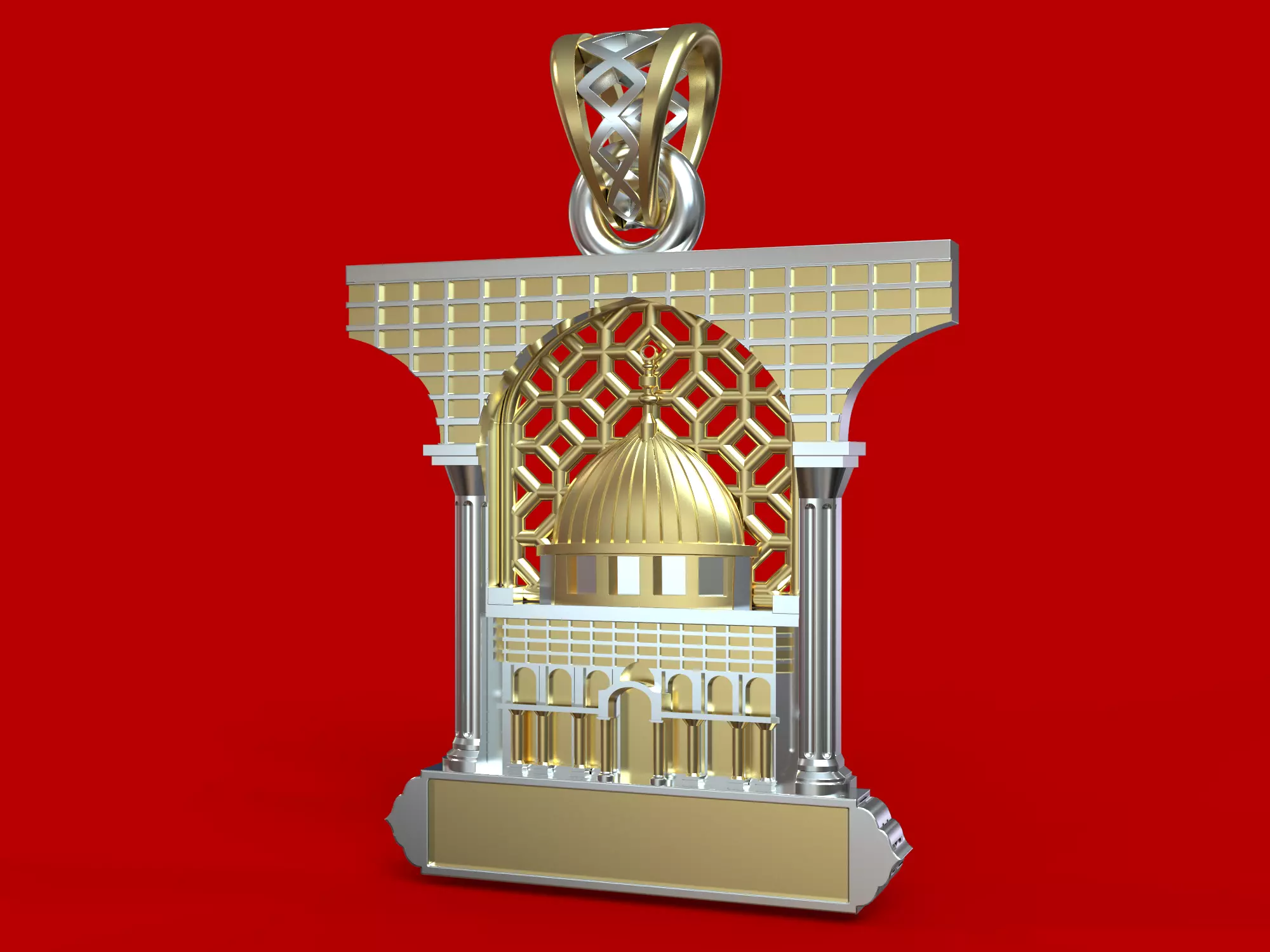 al-aqsa mosque pendant 3D print model