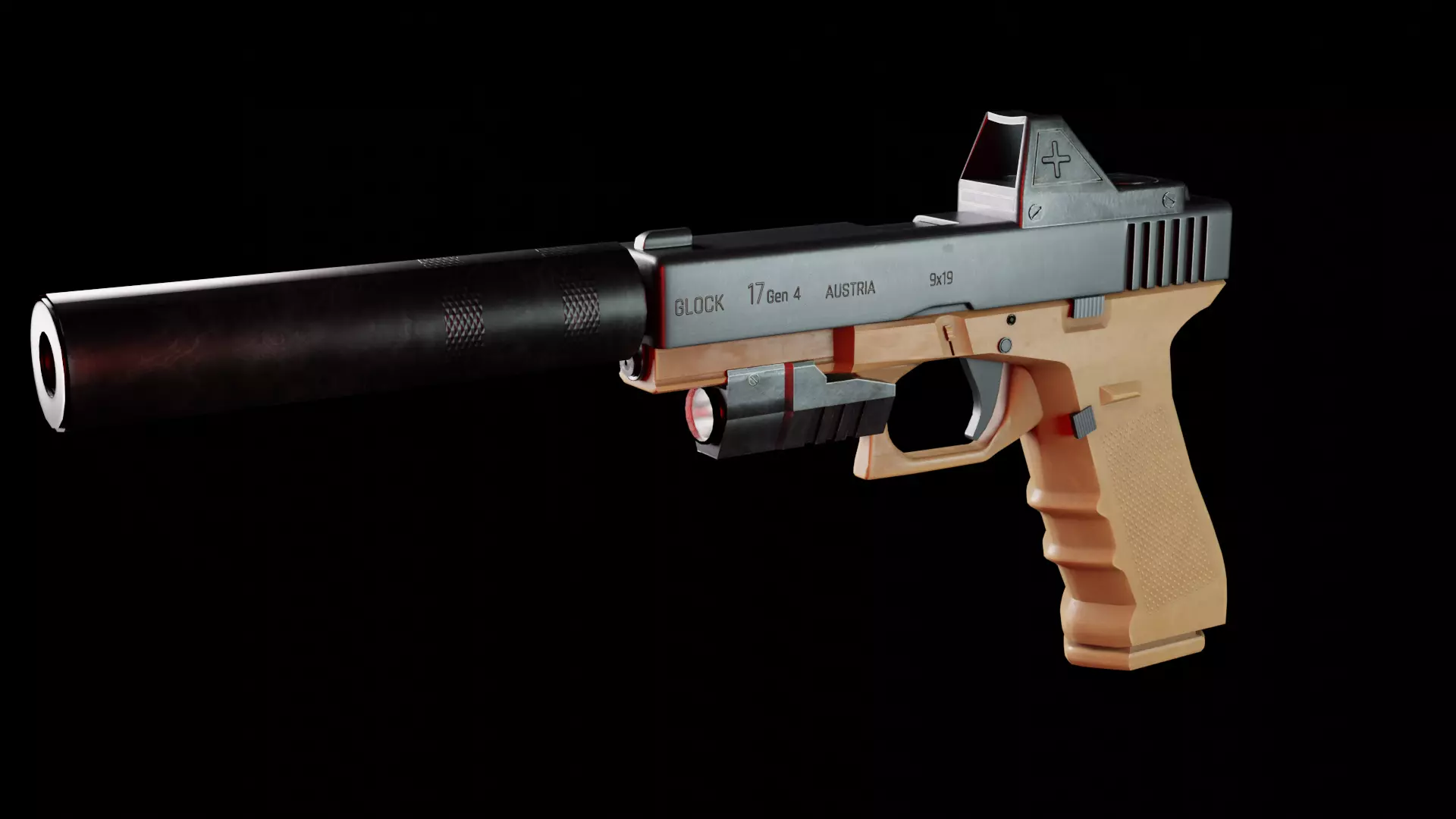 Glock gun Free low-poly 3D model