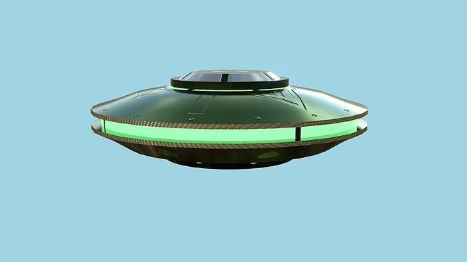 Spaceship UFO A1 - Green - Alien SciFi Vehicle Low-poly 3D model