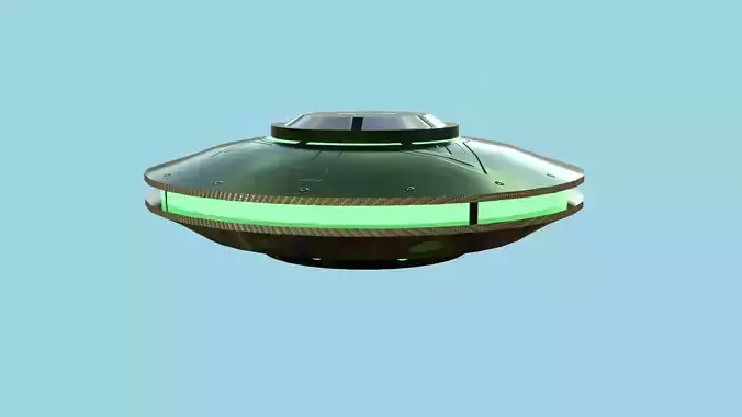Spaceship UFO A1 - Green - Alien SciFi Vehicle Low-poly 3D model Spaceship UFO A1 - Green - Alien SciFi Vehicle Low-poly 3D model