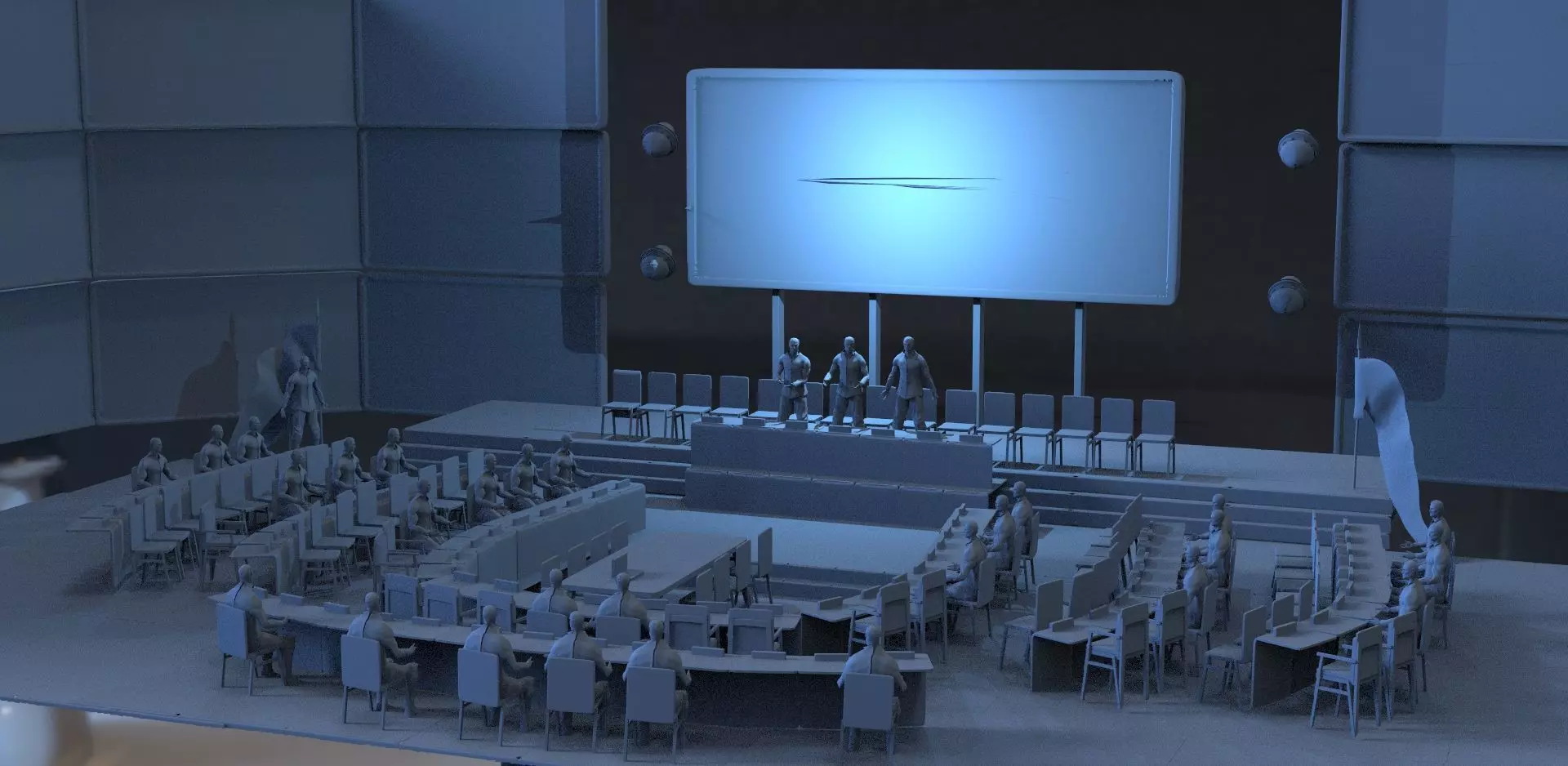 Secret conference Hall 3D model_0