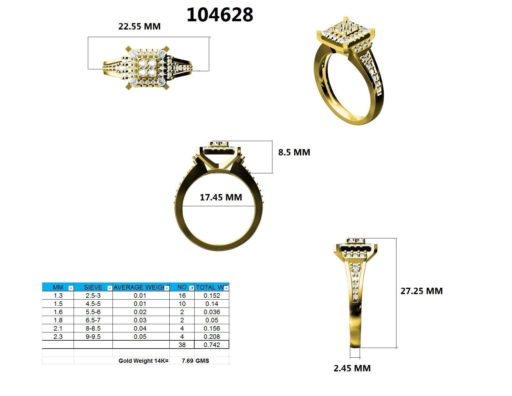 Ring - 104628 3D print model_12