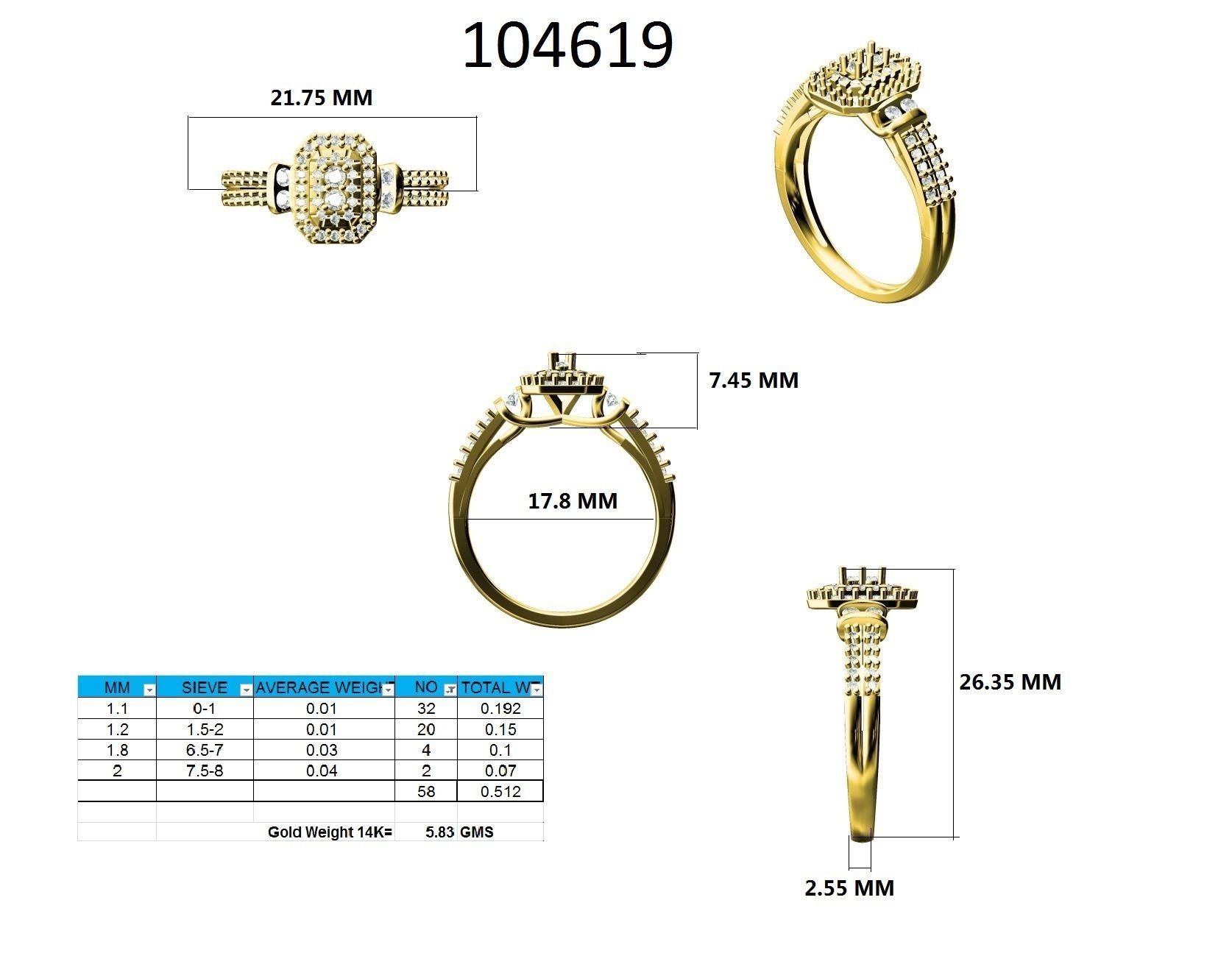 Ring - 104619 3D print model_12