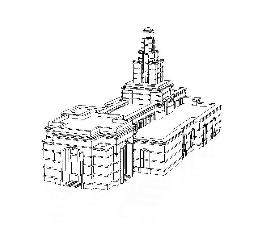 Monterrey Mexico Temple LDS Temple 3D Printing STL File 3D print model_4