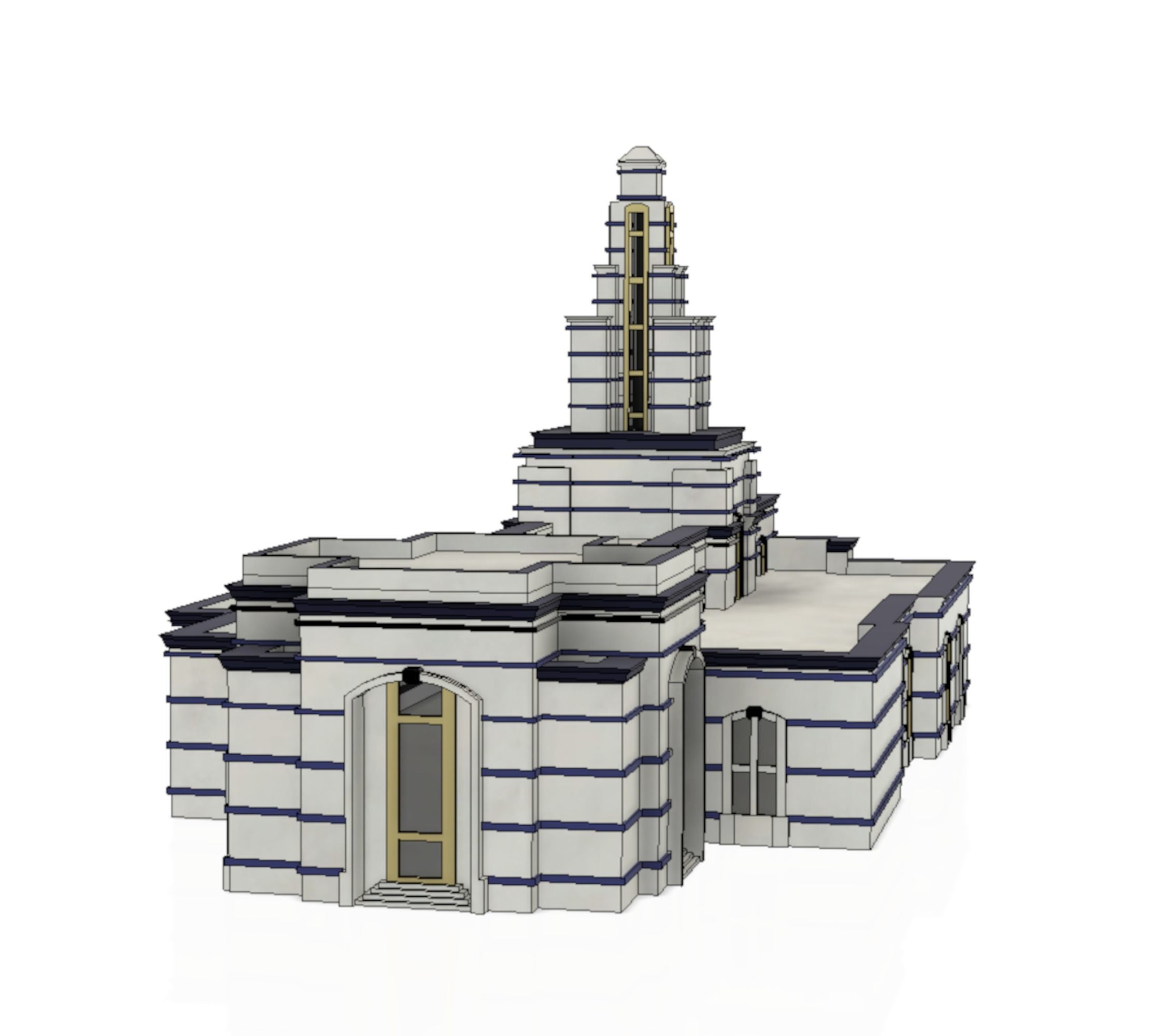 Monterrey Mexico Temple LDS Temple 3D Printing STL File 3D print model_1