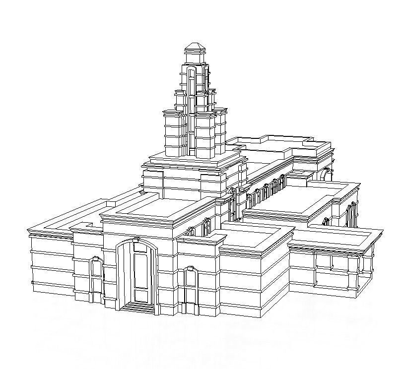 Monterrey Mexico Temple LDS Temple 3D Printing STL File 3D print model_3