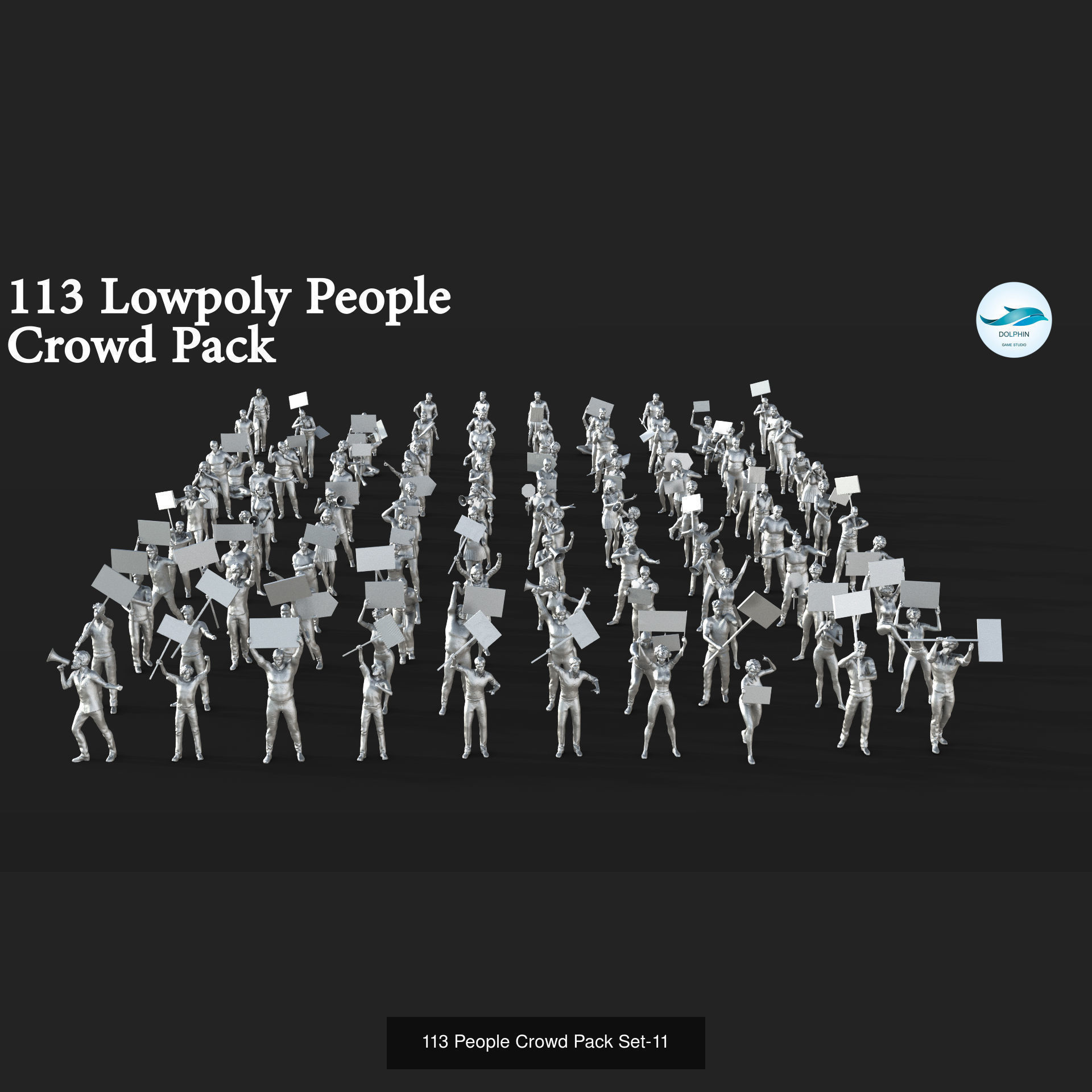 1400 people  crowds 3D Model Collection_6