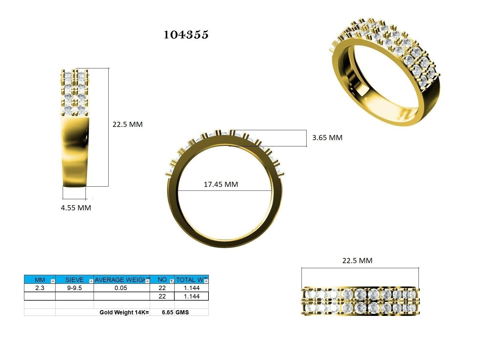 Ring - 104355 3D print model_12