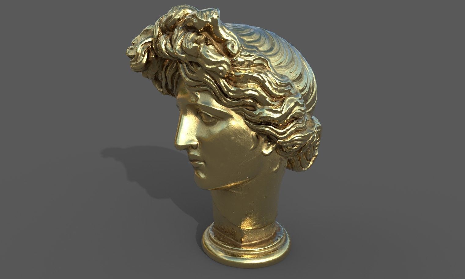 Bust of Apollo  Low-poly 3D model_35