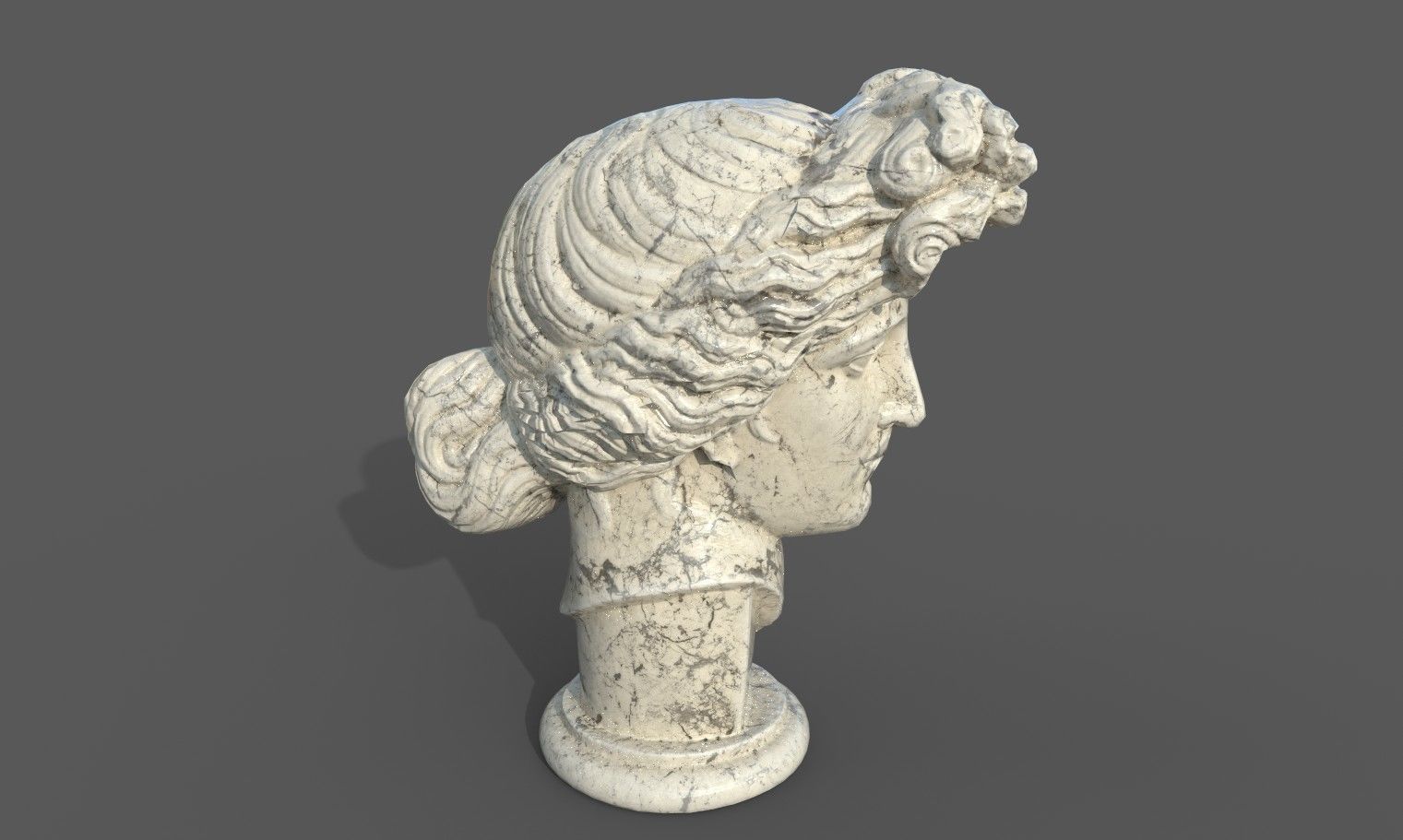 Bust of Apollo  Low-poly 3D model_24