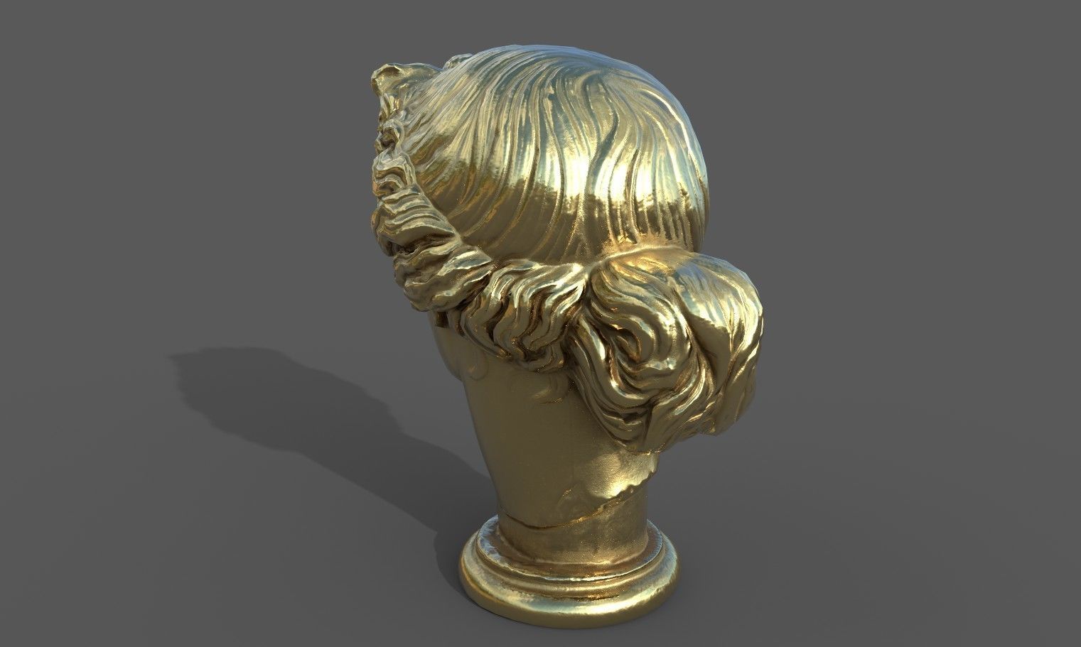 Bust of Apollo  Low-poly 3D model_33
