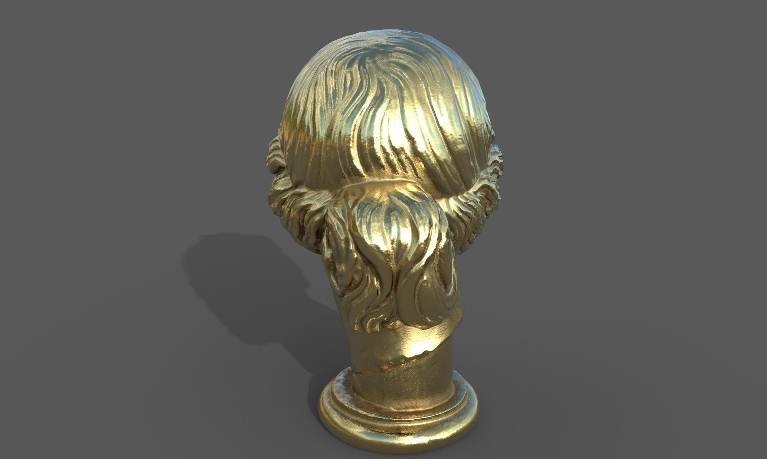 Bust of Apollo  Low-poly 3D model_32