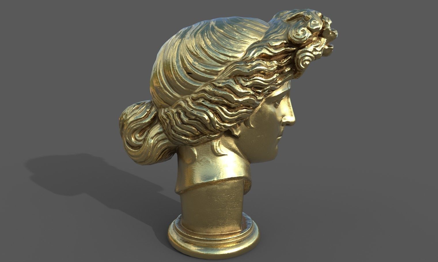 Bust of Apollo  Low-poly 3D model_30