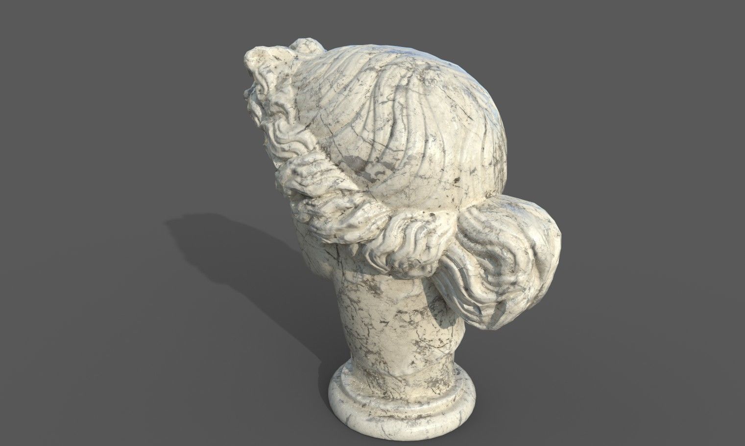 Bust of Apollo  Low-poly 3D model_27