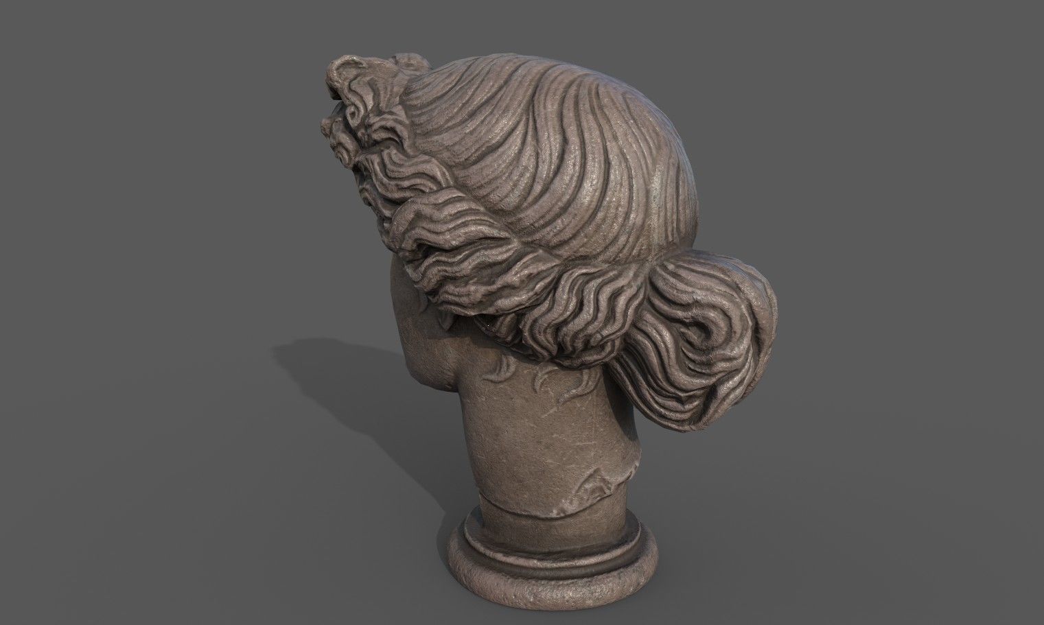 Bust of Apollo  Low-poly 3D model_4