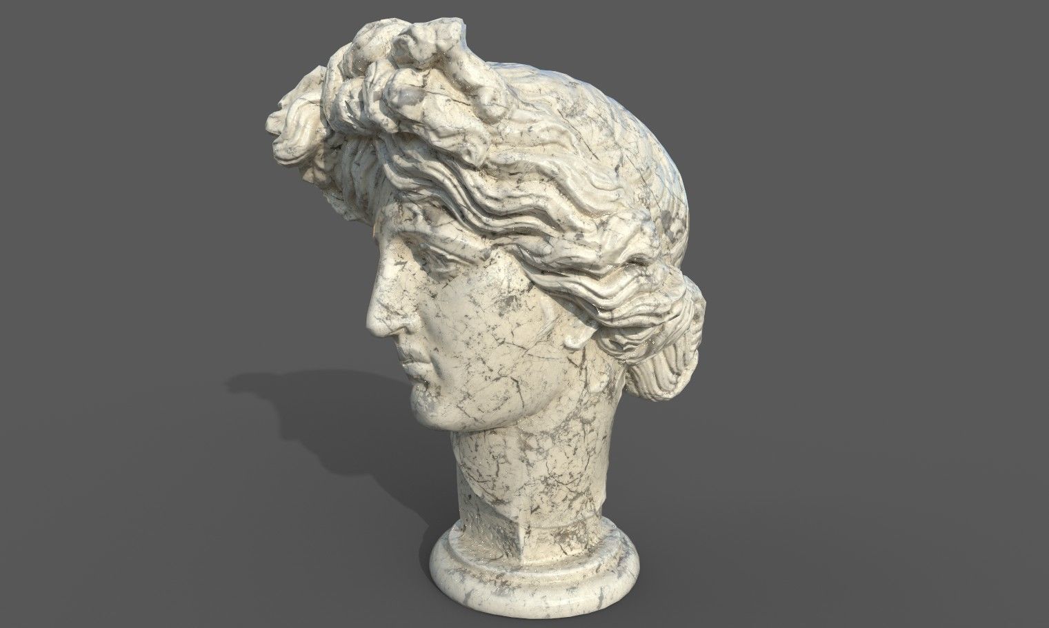 Bust of Apollo  Low-poly 3D model_21