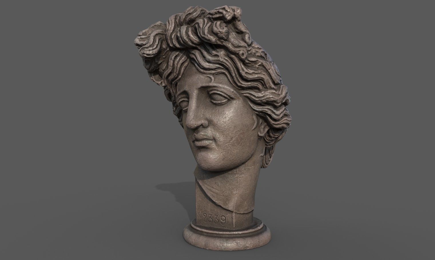 Bust of Apollo  Low-poly 3D model_2