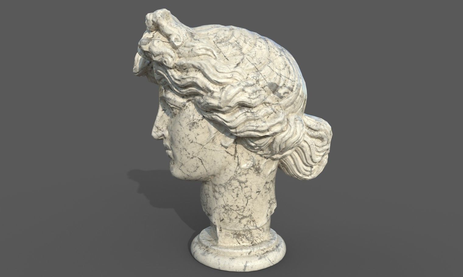 Bust of Apollo  Low-poly 3D model_20
