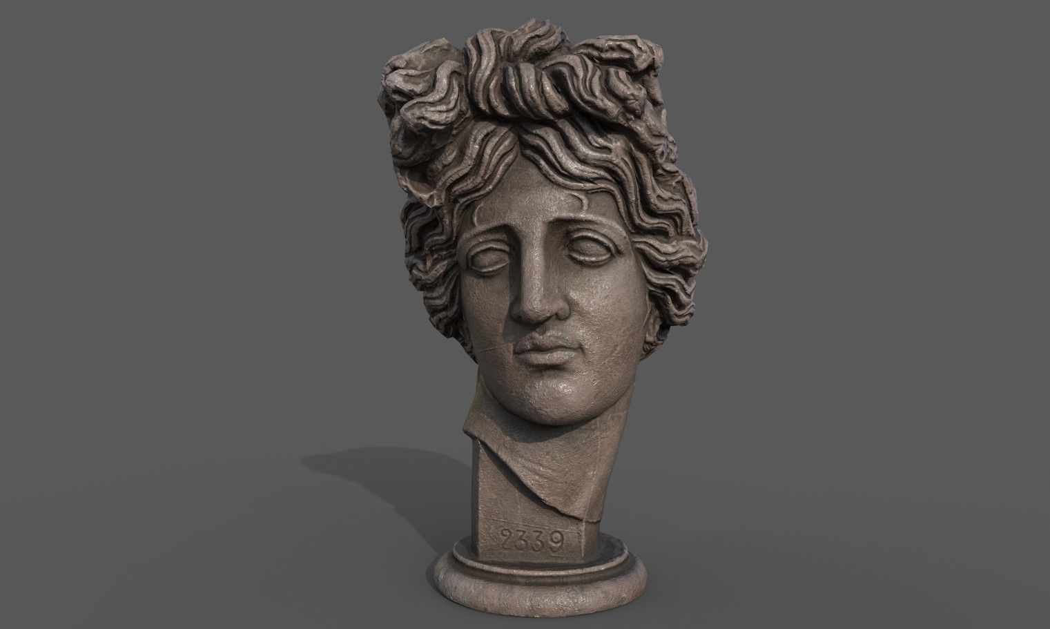 Bust of Apollo  Low-poly 3D model_1