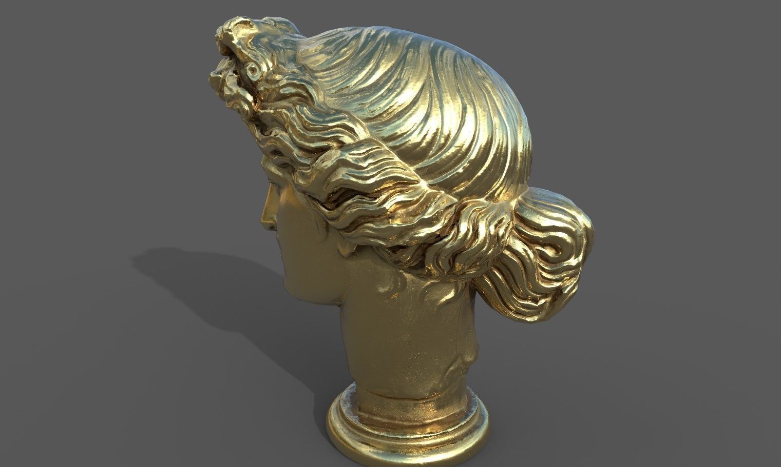 Bust of Apollo  Low-poly 3D model_34