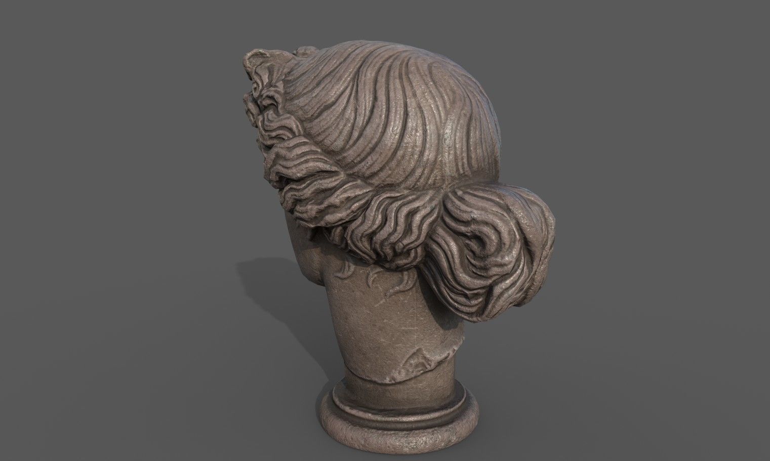 Bust of Apollo  Low-poly 3D model_5