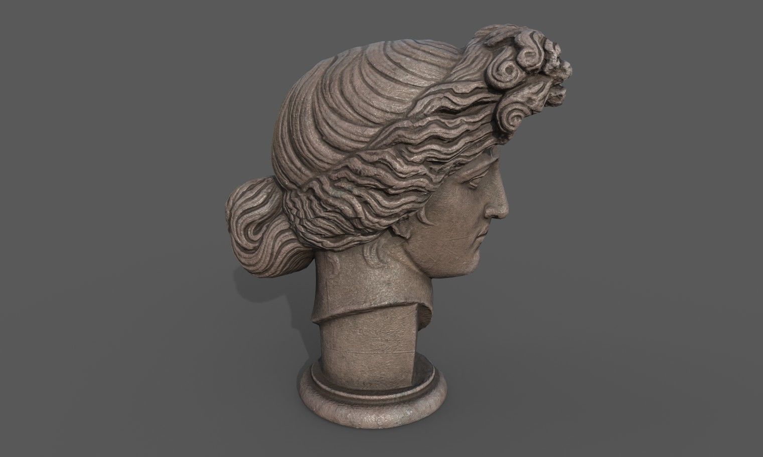 Bust of Apollo  Low-poly 3D model_8