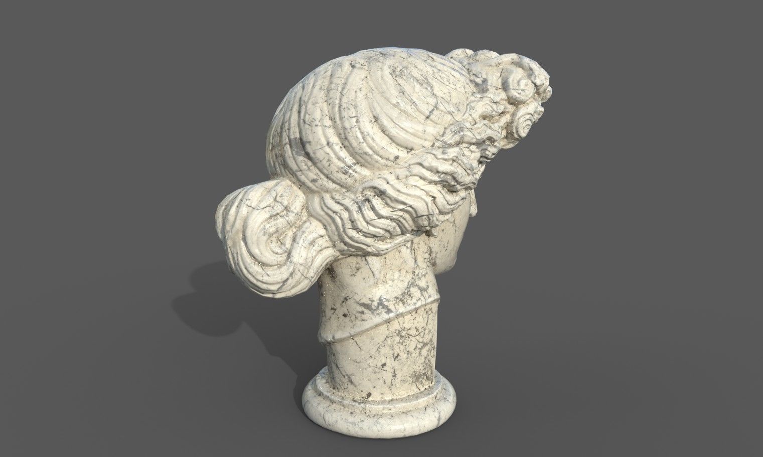 Bust of Apollo  Low-poly 3D model_25