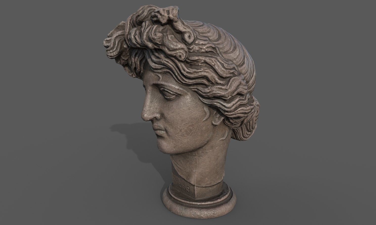 Bust of Apollo  Low-poly 3D model_7
