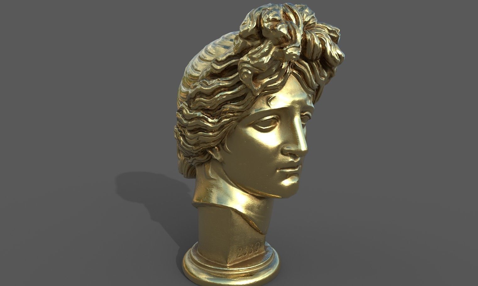Bust of Apollo  Low-poly 3D model_29