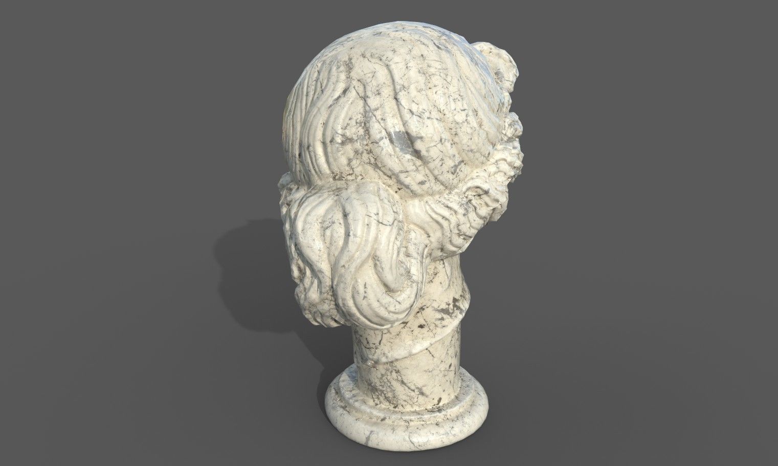 Bust of Apollo  Low-poly 3D model_26
