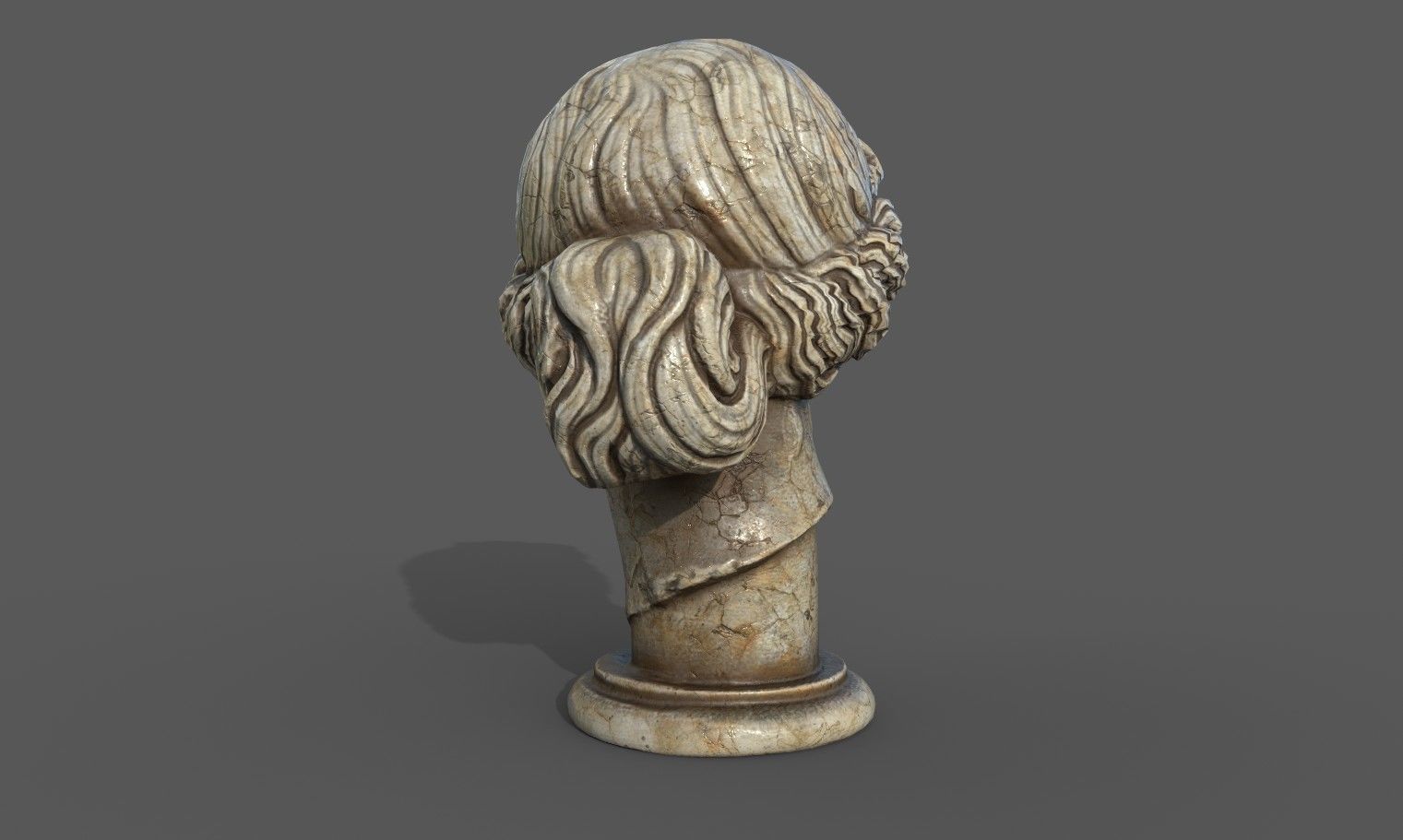 Bust of Apollo  Low-poly 3D model_17