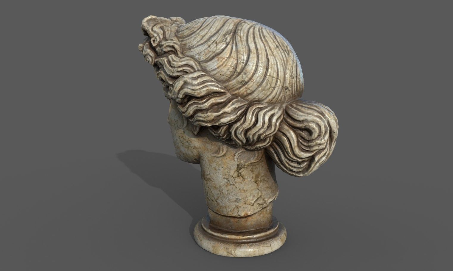 Bust of Apollo  Low-poly 3D model_18