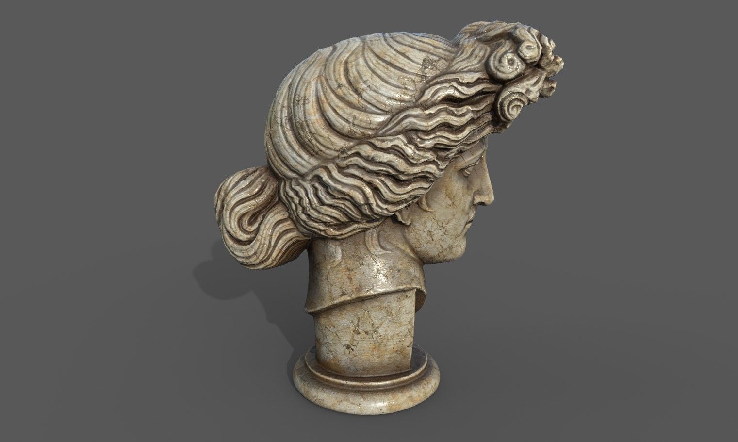 Bust of Apollo  Low-poly 3D model_15