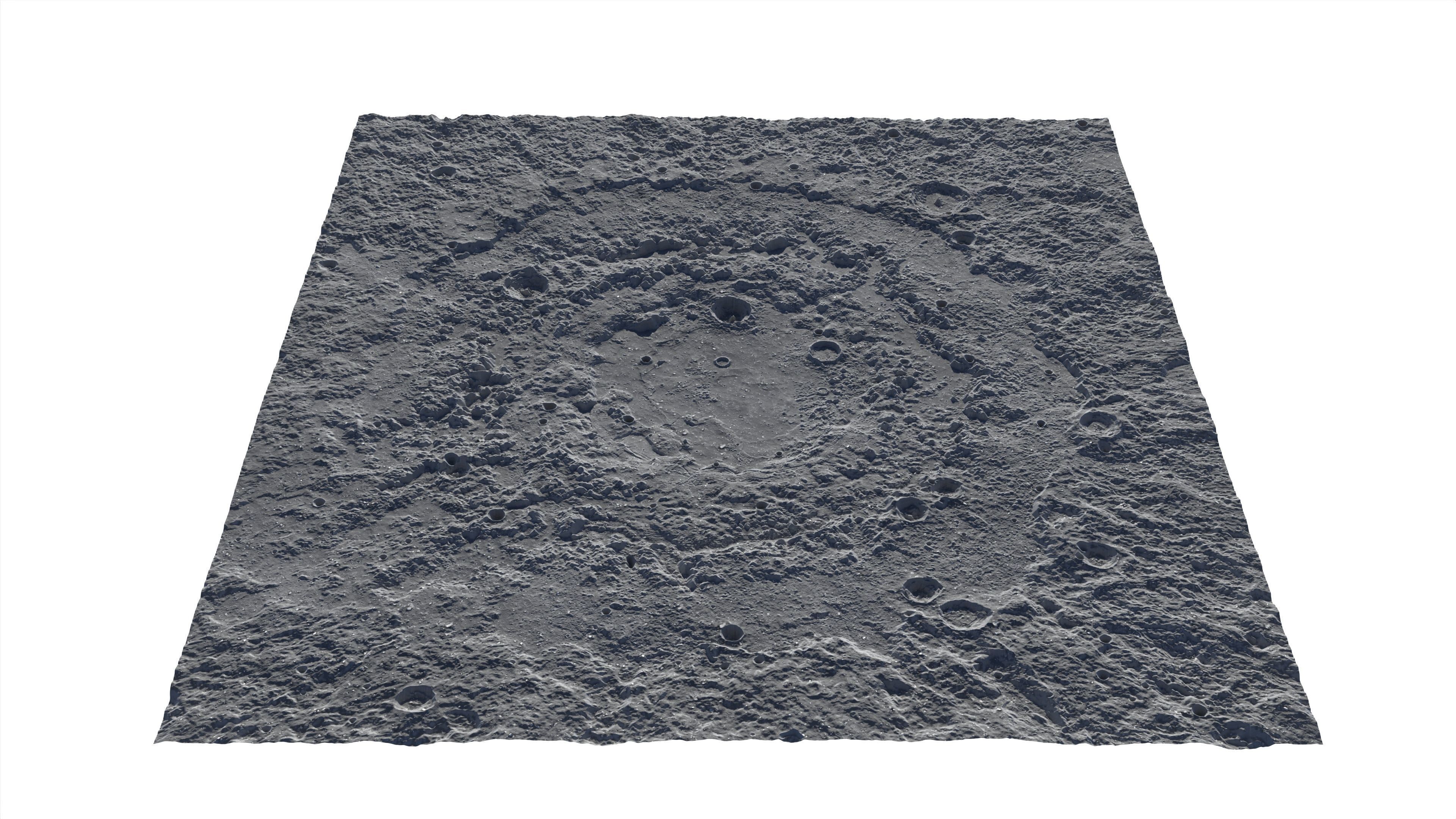 Moon crater PBR 3D model_13