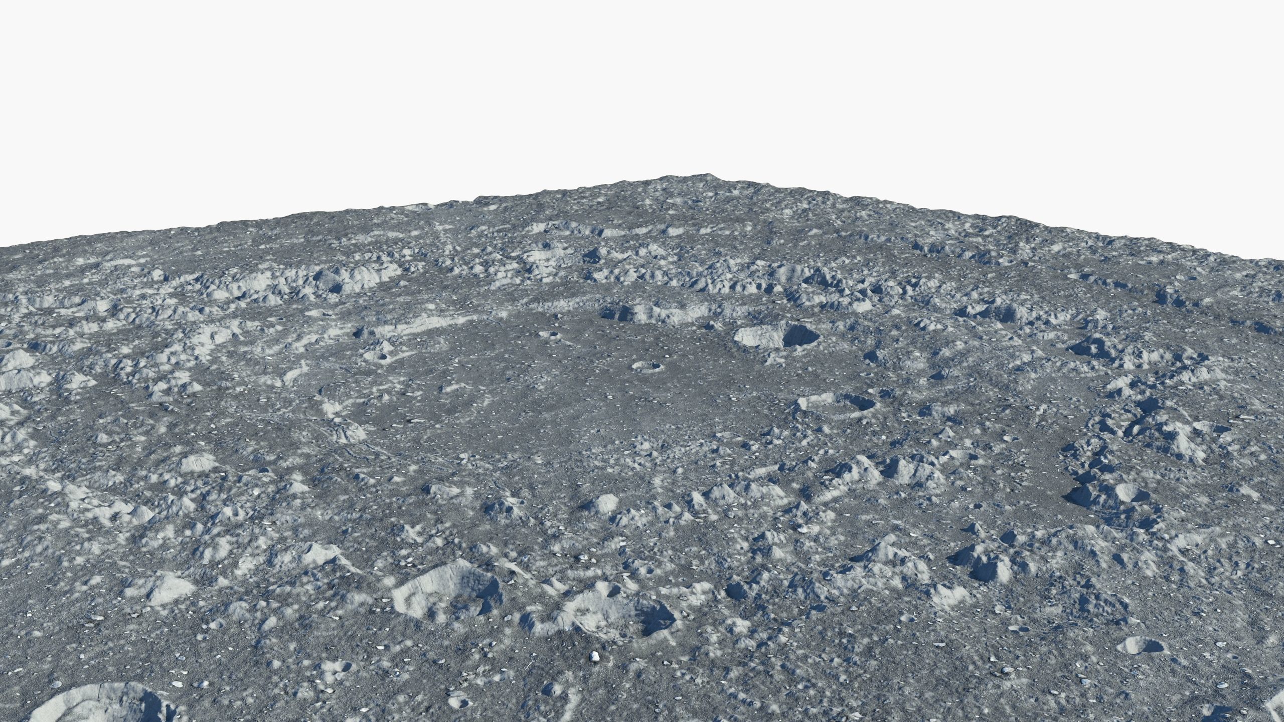 Moon crater PBR 3D model_9
