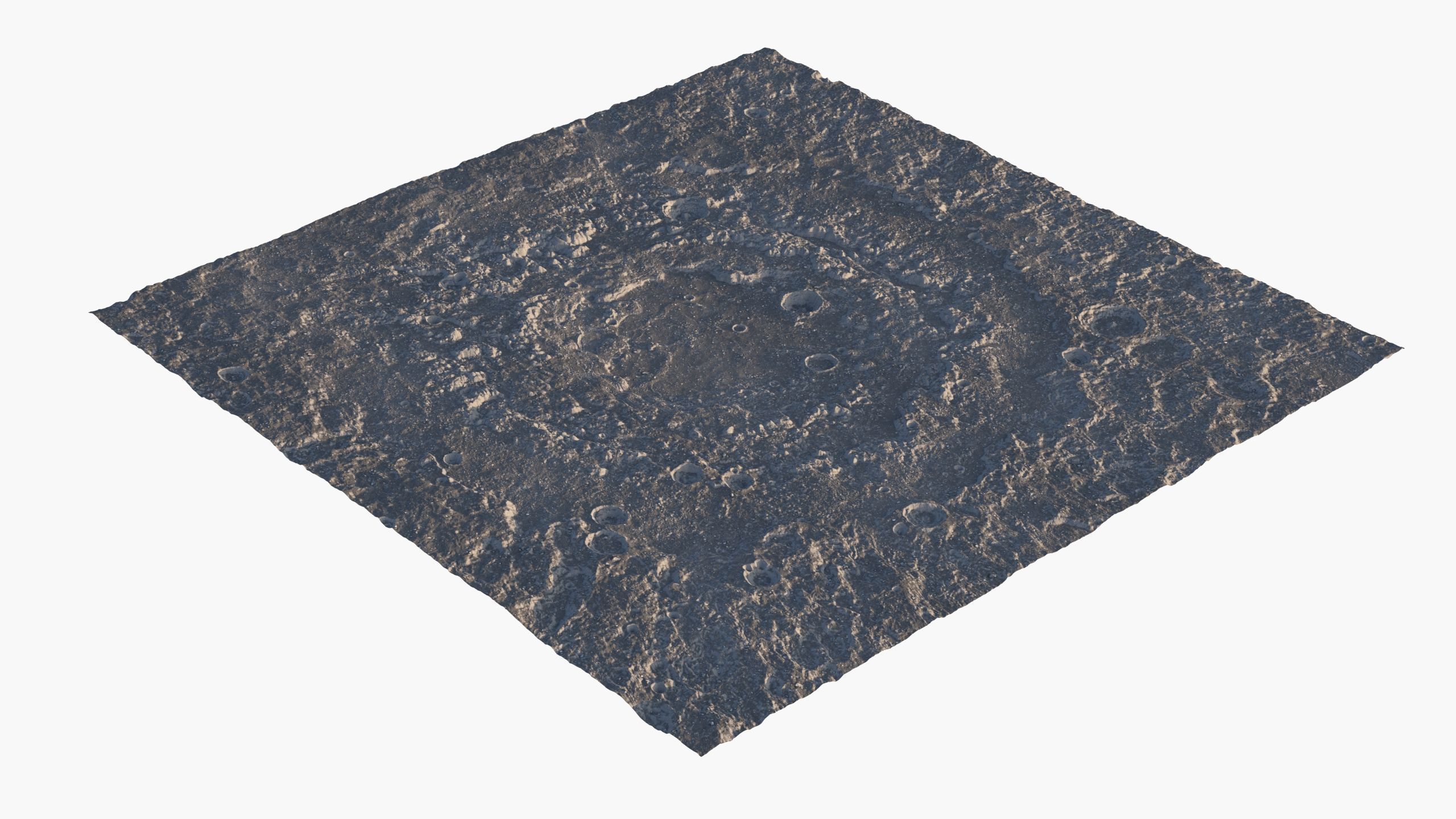 Moon crater PBR 3D model_6