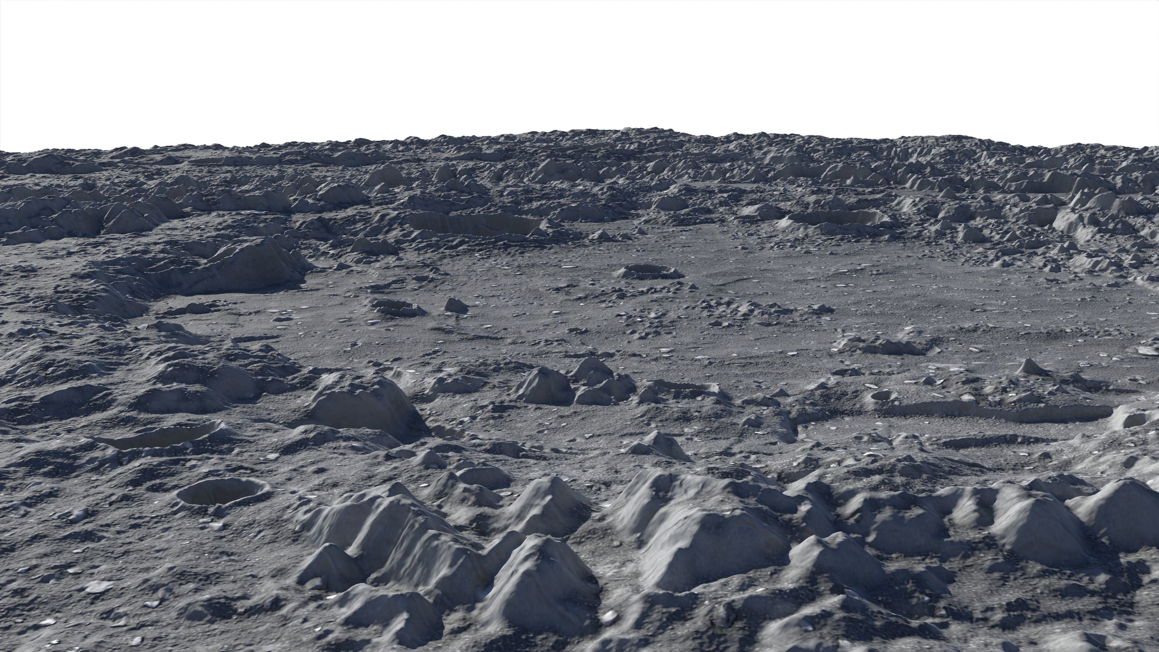 Moon crater PBR 3D model_16