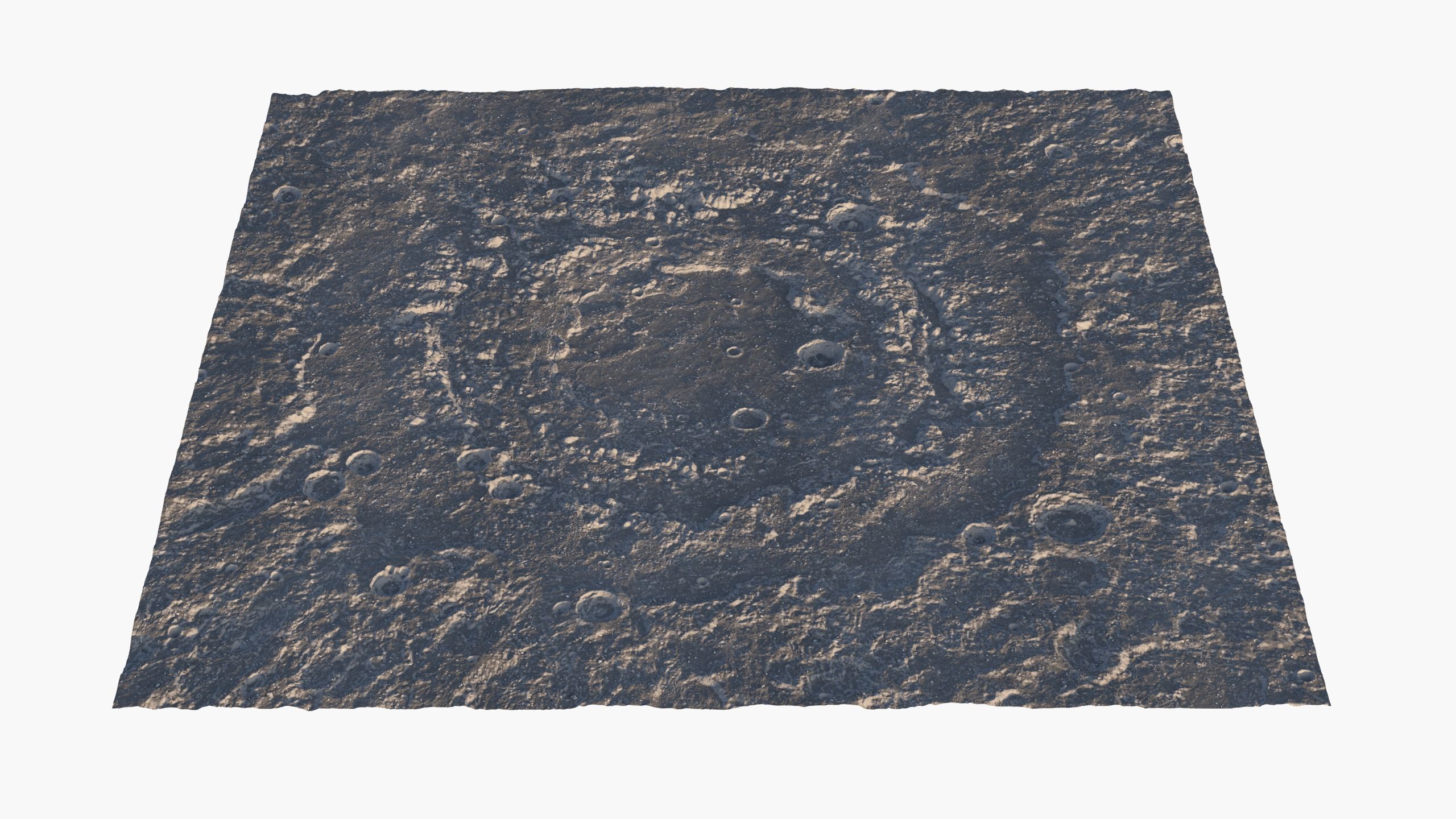 Moon crater PBR 3D model_5