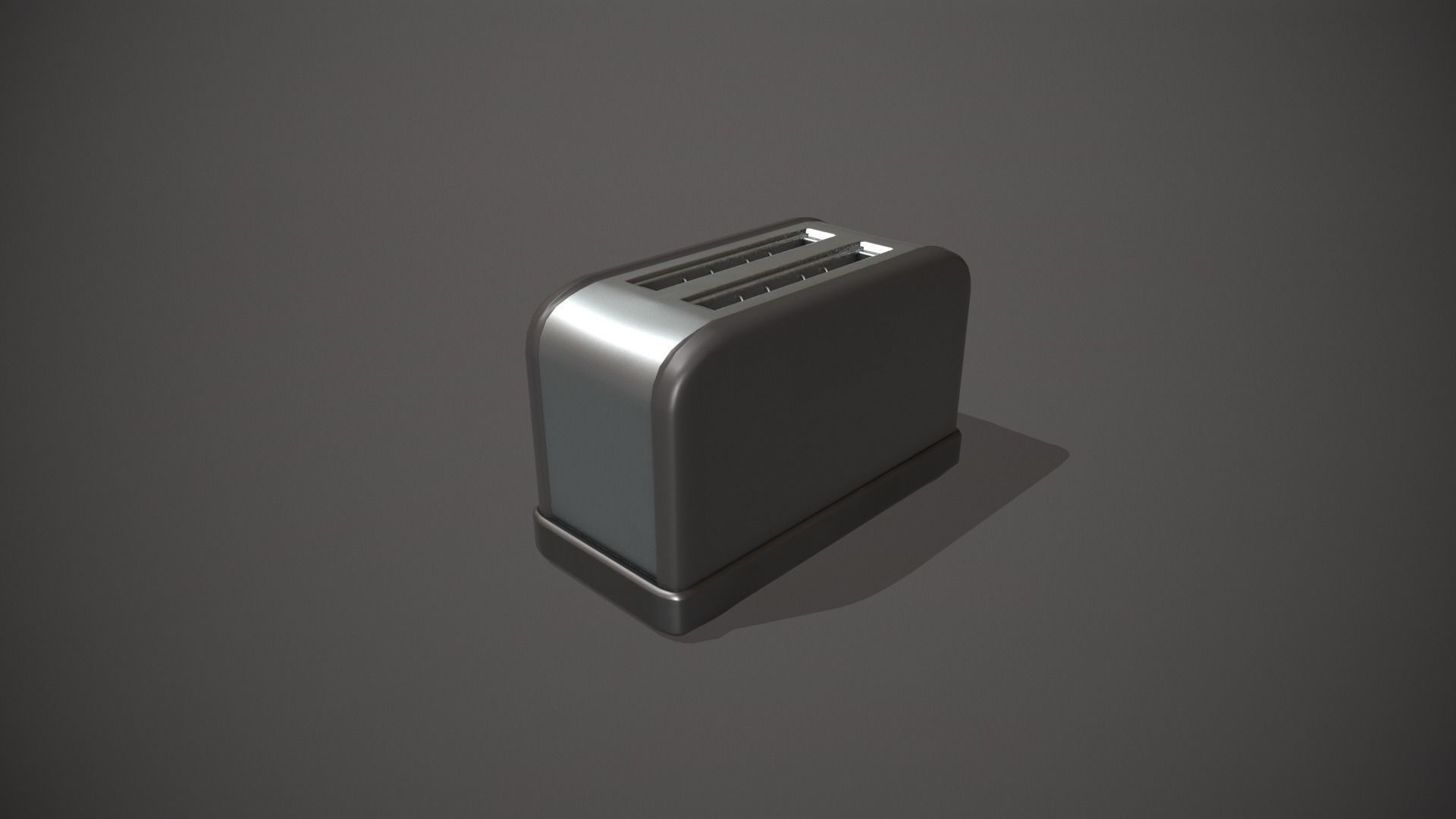 Black Toaster - 2 Slots Low-poly 3D model_6